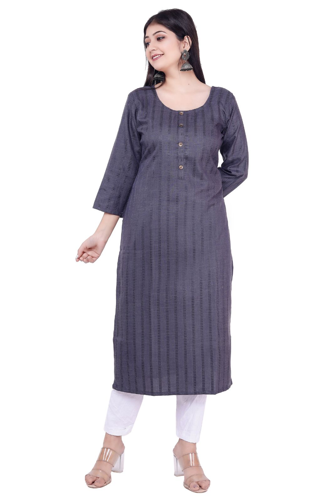 Women & Girls Solid Viscose Rayon Straight Kurta (grey,,xxl)