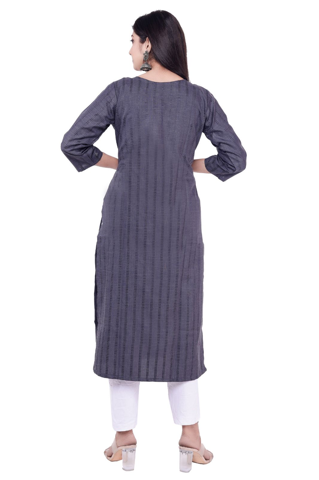 Women & Girls Solid Viscose Rayon Straight Kurta (grey,,xxl)