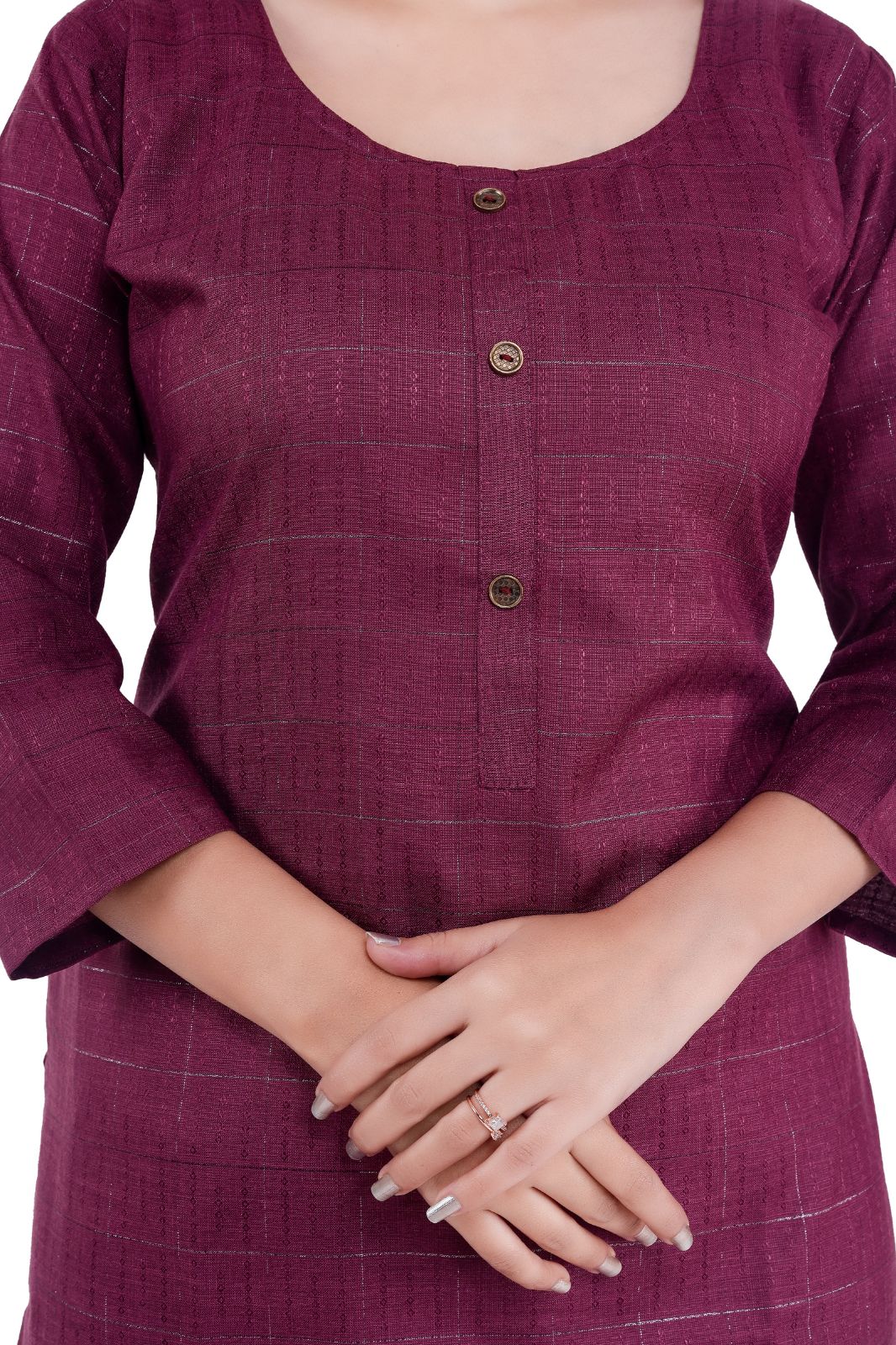 Women Solid Viscose Rayon Straight Kurta (wine,m)